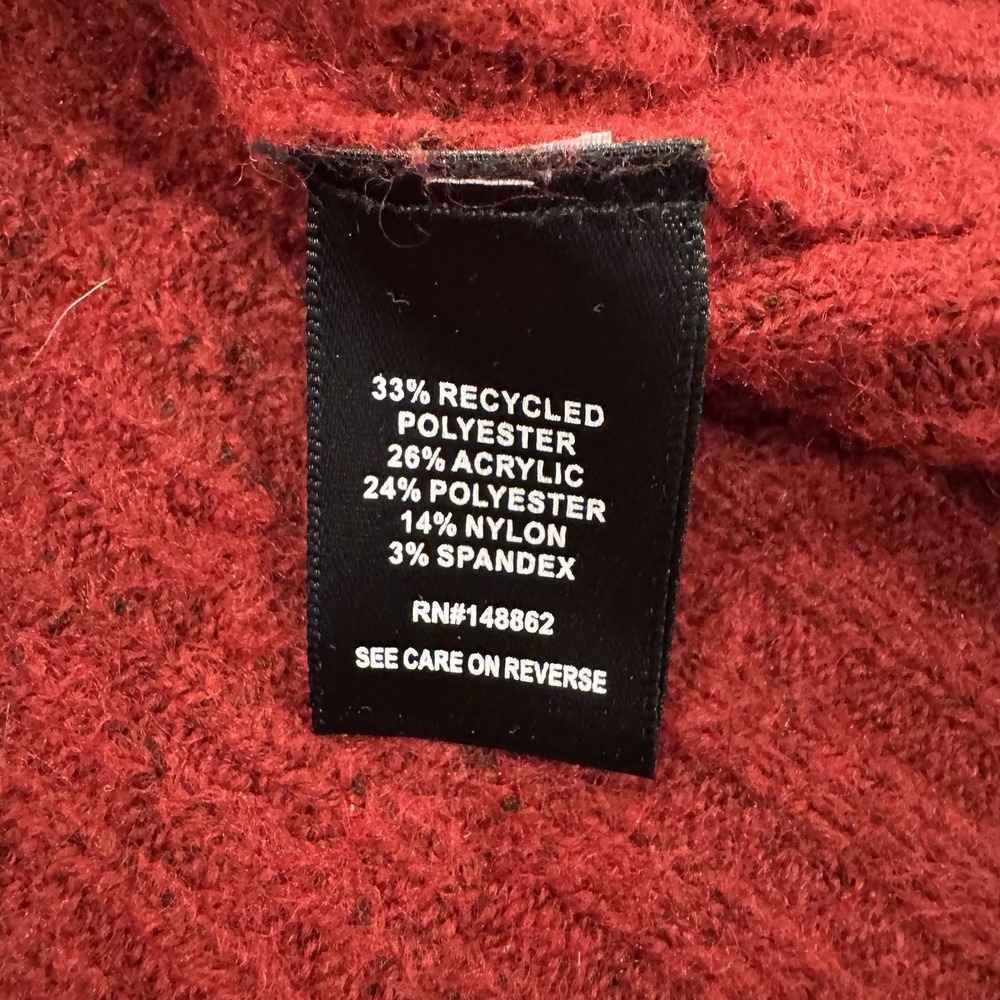Torrid Vegan Cashmere Sweater Mini‎ Dress Rhubarb Red V-Neck Ribbed Knit 2 - Picture 9 of 16